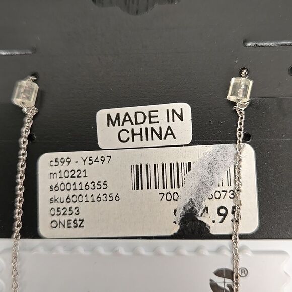 Silver Tone Luxe Pave Linear Earrings Cubic Zirconia Sensitive Ears Nickel Free - Picture 6 of 16